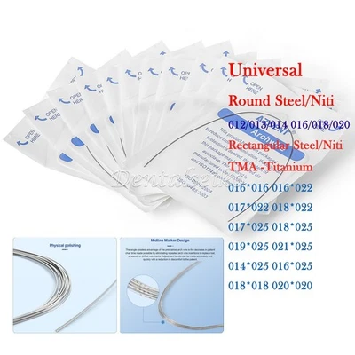 MARKENLOS Dental Orthodontic Arch Wires Expanded Round Rectangular TMA StainlessSteel/Niti