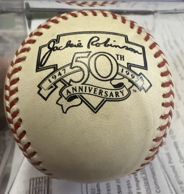 Balón Jackie Robinson 1997 50 Aniversario Oficial Rawlings MLB Liga Nacional Foto 1 de 4