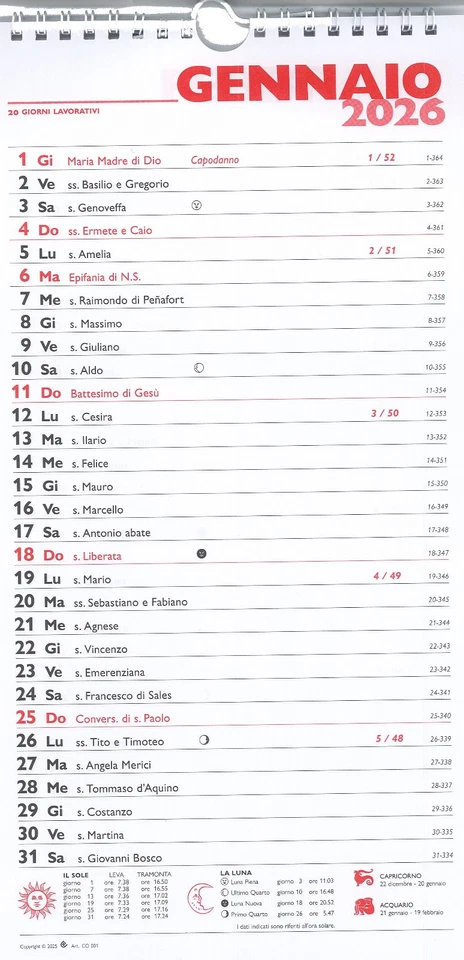 Calendario Segnalibro Goccioline Akena 2022 Cm. 5x15 5