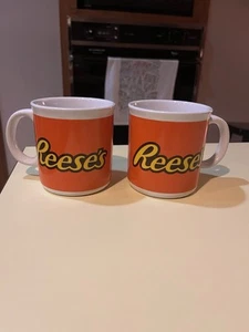 Pair Two Reese's Peanut Butter Cup Galerie 12oz Collector Mugs 2 Mugs - Picture 1 of 2