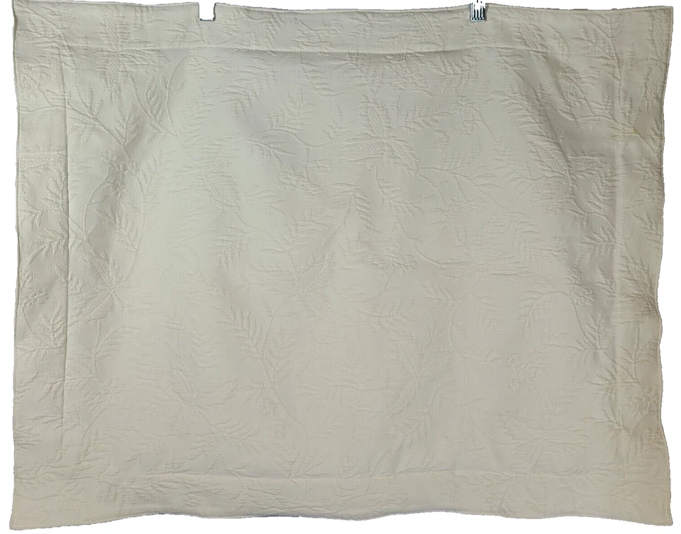 Ralph Lauren Floral Matelasse Euro Pillow Shams Set Cream Standard Size 24 x 30 - Image 1 of 4