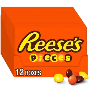 REESE'S PIECES Peanut Butter Candy, Crunchy Shell, 4 oz Boxes (12 Count) - Picture 1 of 7