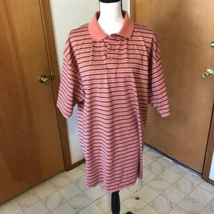 Sedgefield Men's XXL Orange Stripe 3 Button 100% Double Mercerized Cotton Polo - Picture 1 of 7