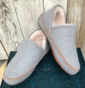 NIB EMU Australia Lochlan felted & merino wool slippers Gray 6M $79 - Picture 1 of 10