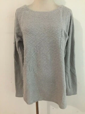 Suéter Ya Los Angeles Cuello Redondo Botón Trasero Mezcla Algodón Gris Talla L Foto 1 de 4