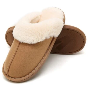 Damen Herren Hausschuhe Pantoffel Winter Baumwoll Plüsch Warm Leicht - Picture 1 of 14