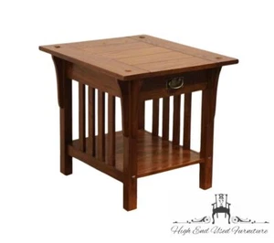 LEICK HOME Oak Craftsman Mission Style 24" Accent End Table - Picture 1 of 10