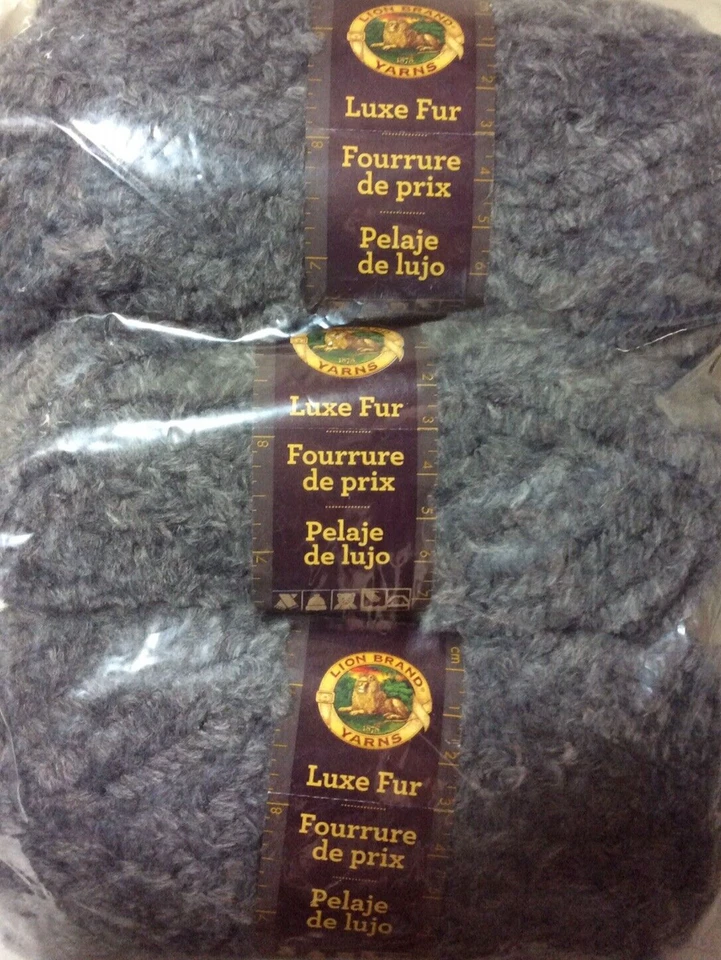 Lion Brand Yarns Luxe Fur 3 Pack “Ash” - Image 1 of 1
