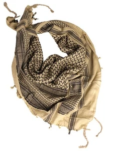 SCIARPA MILITARE KEFIAH SHEMAG MIL-TEC DI COLORE SABBIA/NERO 100% COTONE - Foto 1 di 1