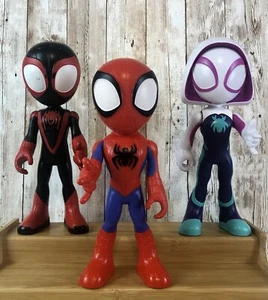 Spidey and His Amazing Friends Lot of Big 9" Action Figures Miles Morales Ghost - Picture 1 of 17