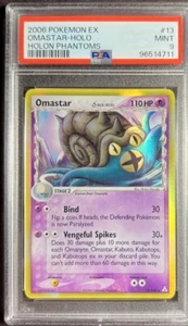 2006 Pokémon EX Holon Phantoms 13 Omastar Holo PSA 9 - Picture 1 of 2