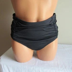 Tommy Bahama Pearl Shirred Hi Waist Swim Bottom Black S NWT - Picture 1 of 3