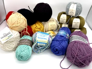 Matassine filato lotto misto di 16 maglieria marche assortite colori per lo più completi - Foto 1 di 3