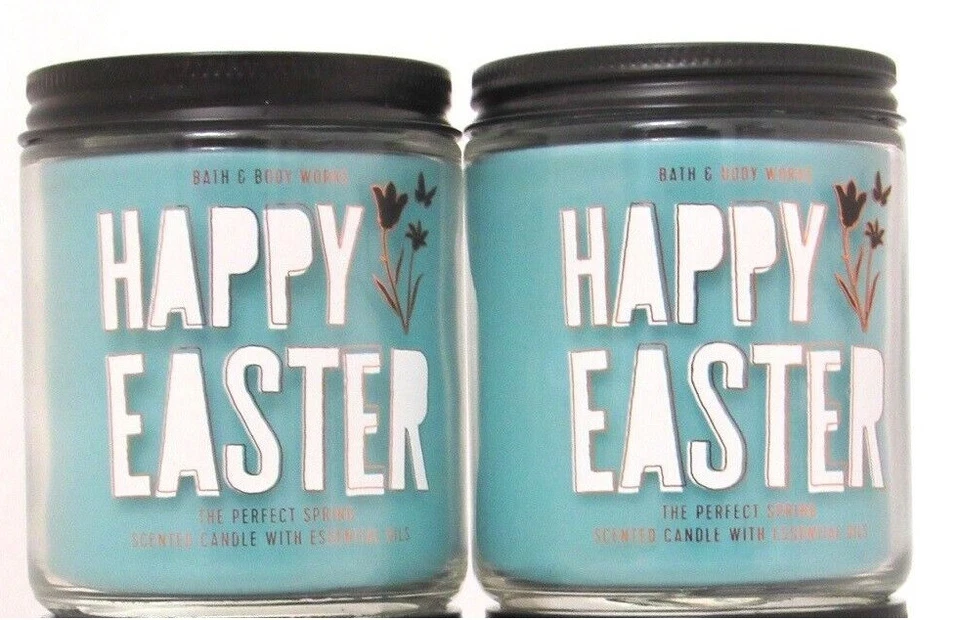2 Bath & Body Works Happy Easter The Spring Single Wick Candle's 7oz