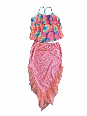Wonder Nation Sirena Funda de Natación Niñas Talla Grande 10/12 Talla Grande Falda Conjunto sin Mangas Foto 1 de 4