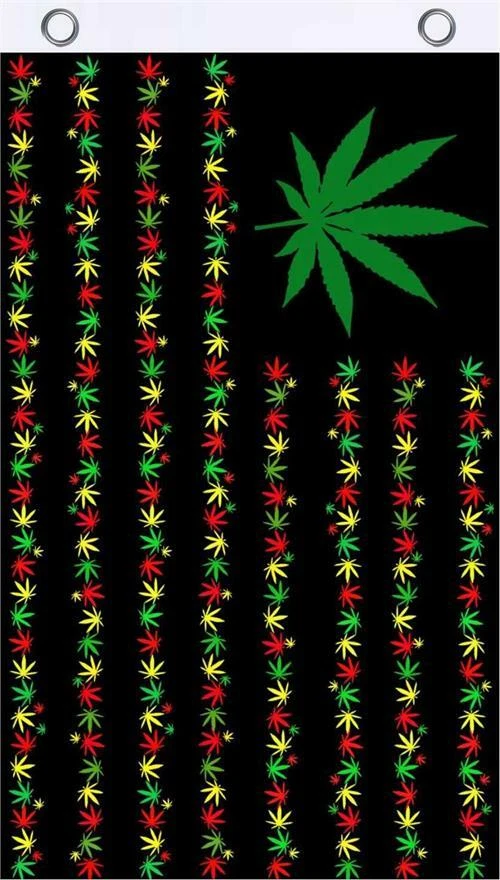 Herbal Leaf Rasta Red Gold Green inspired by United States USA Flag 3' '