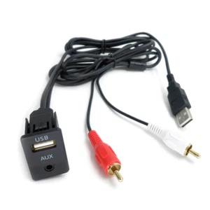 Coche 3.5mm AUX Hembra USB a 2 RCA Enchufe Estéreo Radio DVD Extensión Cable - Imagen 1 de 8