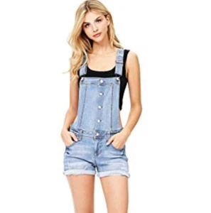 Celebrity Pink Girls Kaliko Juniors Rolled-Cuff Jeans Denim Short Overalls Sz 12 - Picture 1 of 12