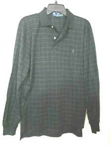 Polo Ralph Lauren Para Hombre L/slv Polo Talla S Azul Gris Cuadros 100% Algodón Nuevo sin Etiquetas - Imagen 1 de 9