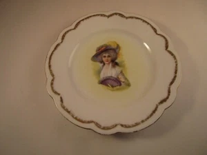 Vintage W Bavaria Germany Lady with Hat & Fan Decorative Plate Dish - Bild 1 von 7
