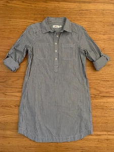 Abito tunica camicia donna Vineyard Vines taglia 4 bianco grigio spillo spalline linguetta manica - Foto 1 di 10