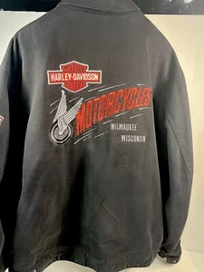 Chaqueta de montar Harley Davidson bordada negra de lona 2XL Milwaukee WI TALLA XXL - Imagen 1 de 20