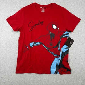 T-shirt uomo Marvel Aeropostale taglia large Spiderman rossa nera manica corta nuova con etichetta - Foto 1 di 9