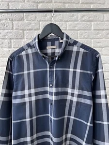 Burberry Brit Blue Checked Button UpShirt Men's Size L - Picture 1 of 10