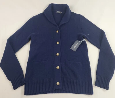 Vineyard Vines sweater S Small navy cardigan wool pocket 38" armpit $228 mens - Image 1 of 4