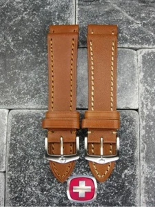 22mm VICTORINOX SWISS ARMY Brown COW LEATHER STRAP CAVALRY Thick BAND Tan 22 X1 - Picture 1 of 15