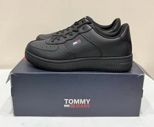Tommy Hilfiger Jeans Retro Basket Leather Black Shoes Womens Size 41 / US 9.5 ✅ - Picture 1 of 9