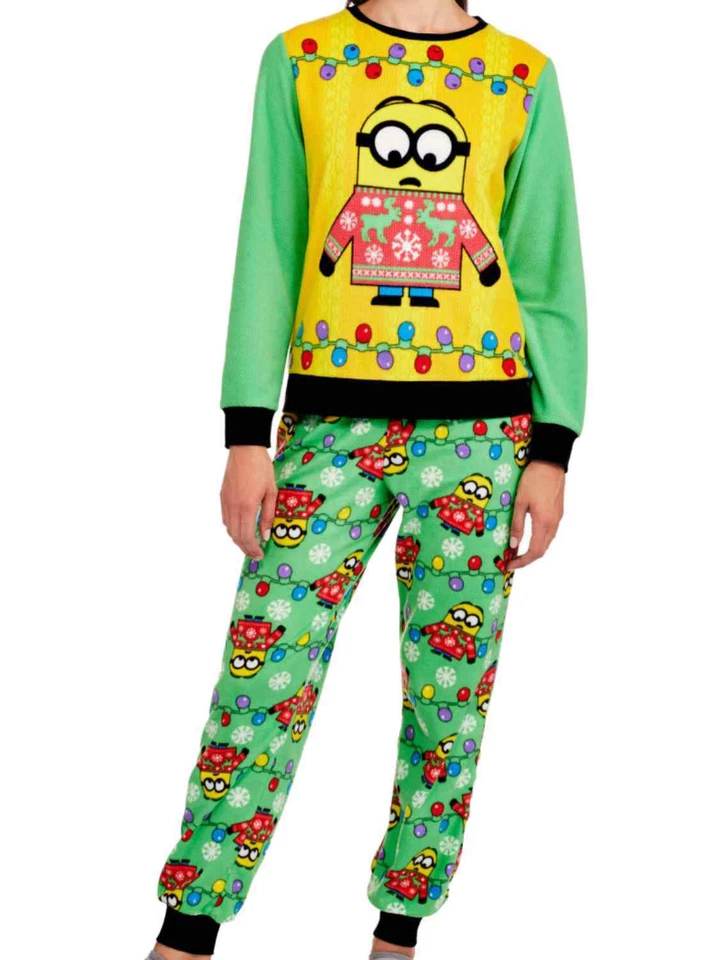 Despicable Me Mujer Polar Minion Feo Suéter Pijama Vacaciones Juego para Dormir Foto 1 de 1