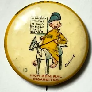 1896 High Admiral Cigarettes Yellow Kid #13 Hobby Horse 1.25" Celuloide Pinback - Imagen 1 de 4