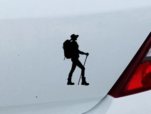 Auto Aufkleber Wandern Hiking Wanderung Bergen Kletern Autoaufkleber Frau - Bild 1 von 3