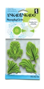 Estampilla de goma adhesiva de hojas de pluma en espiral Inkadinkado - Imagen 1 de 2