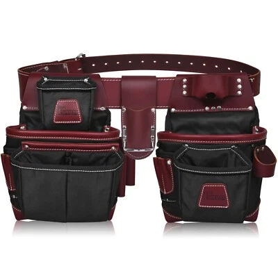 TRUTUCH Nylon and Leather Tool Belt | Framing Tool Bags | Nylon Tool Pouch