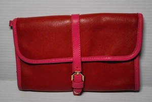 Neiman Marcus Women's Red/Pink Toiletry Folding Travel Kit Bag - Picture 1 of 5
