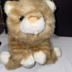 "Felpa flopsie vintage de 13"" con nombre de gato atigrado a rayas naranja APPLAUSE nueva" - Imagen 1 de 9