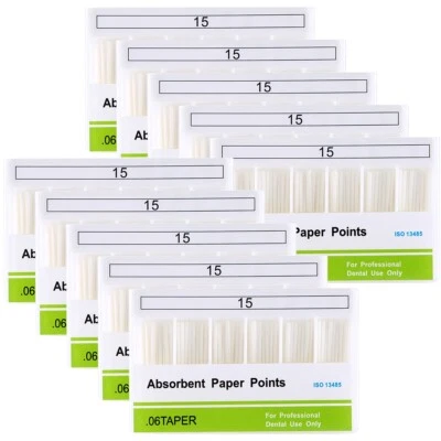 10X Dental Endo Absorbent Paper Points Taper 0.06 15# For Root Canal - Image 1 of 4