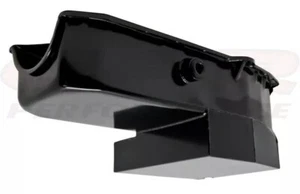For 58-79 Chevy SB Steel Oil Pan IMCA Circle Track Racing Black Inspection Plug - Picture 1 of 2