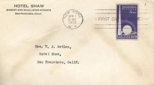 853 3c NUEVA YORK FERIA MUNDIAL - Hotel Shaw, SF, CA - Imagen 1 de 1