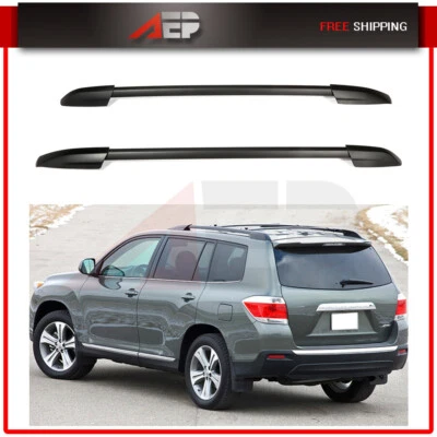 For 08-13 Toyota Highlander Black Roof Rack Side Rails Bar Black NEW 2pcs — 第 1/4 张图片