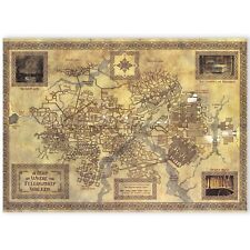 Middle Earth Map Lord of the Rings Map of the Mines of Moria Vintage Poster