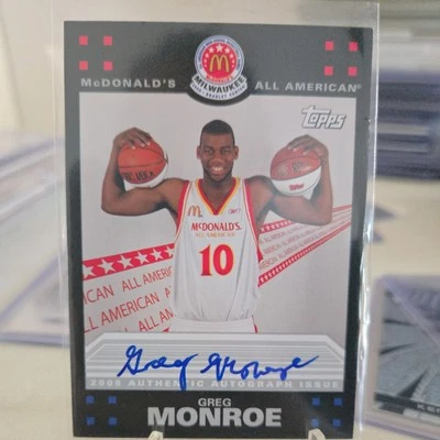 Tarjeta de novato Topps McDONALDS #GM Greg Monroe 2008-09 autógrafo pistones RC, 012421 Foto 1 de 3