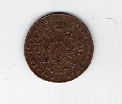 Austria 1800 Franz II moneda de cobre 6kr Foto 1 de 2