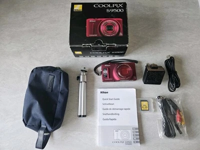 Nikon COOLPIX S9500 18.1MP Digitalkamera - Rot mit 8GB SD CARD & Dreifuß !!TOP!! - Bild 1 von 4