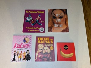 5 Gay Themed Books The Penis Book RuPaul Paper Doll Book My Son Divine & More - Foto 1 di 8