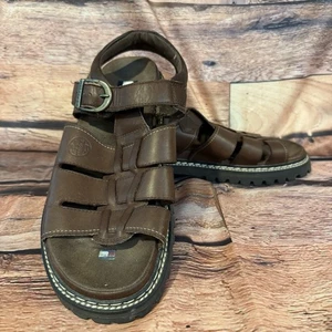 Tommy Hilfiger Men's Brown Leather Fisherman Sandals 9.5 M Adjustable Strap - Picture 1 of 11