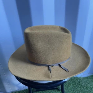 Vintage Rockmount Ranch Wear Denver CO USA Wool Tan Buckhorn 1750 Weatherized 7 1/2 - Bild 1 von 7