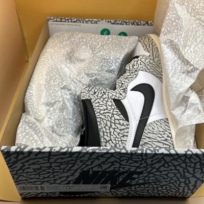 Nike Air Jordan 1 Retro OG High White Cement Black Leather DZ5485-052 Sz12.5 NEW - Image 1 of 4